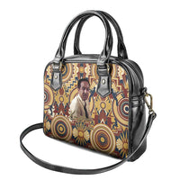Langston Hughes Shoulder Handbag Vibrant Jazz Age Pattern - Typewriter and Silhouettes Celebration of Harlem Renaissance - Wonder Print Shop