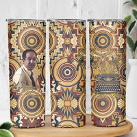 Langston Hughes Skinny Tumbler Vibrant Jazz Age Pattern - Typewriter and Silhouettes Celebration of Harlem Renaissance - Wonder Print Shop
