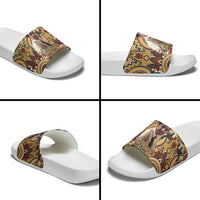 Langston Hughes Slide Sandals Vibrant Jazz Age Pattern - Typewriter and Silhouettes Celebration of Harlem Renaissance - Wonder Print Shop