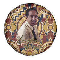 Langston Hughes Spare Tire Cover Vibrant Jazz Age Pattern - Typewriter and Silhouettes Celebration of Harlem Renaissance - Wonder Print Shop