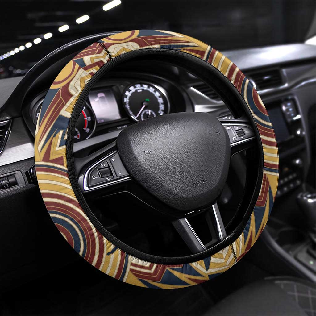 Langston Hughes Steering Wheel Cover Vibrant Jazz Age Pattern - Typewriter and Silhouettes Celebration of Harlem Renaissance - Wonder Print Shop