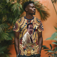 Langston Hughes T shirt Vibrant Jazz Age Pattern - Typewriter and Silhouettes Celebration of Harlem Renaissance - Wonder Print Shop