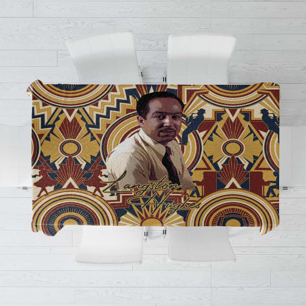 Langston Hughes Tablecloth Vibrant Jazz Age Pattern - Typewriter and Silhouettes Celebration of Harlem Renaissance - Wonder Print Shop