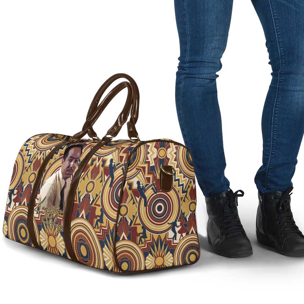 Langston Hughes Travel Bag Vibrant Jazz Age Pattern - Typewriter and Silhouettes Celebration of Harlem Renaissance - Wonder Print Shop