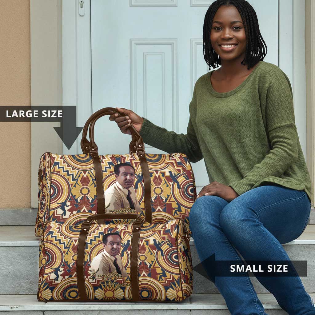 Langston Hughes Travel Bag Vibrant Jazz Age Pattern - Typewriter and Silhouettes Celebration of Harlem Renaissance - Wonder Print Shop