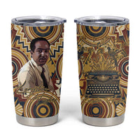 Langston Hughes Tumbler Cup Vibrant Jazz Age Pattern - Typewriter and Silhouettes Celebration of Harlem Renaissance - Wonder Print Shop