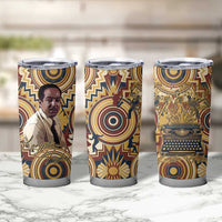 Langston Hughes Tumbler Cup Vibrant Jazz Age Pattern - Typewriter and Silhouettes Celebration of Harlem Renaissance - Wonder Print Shop