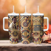 Langston Hughes Tumbler With Handle Vibrant Jazz Age Pattern - Typewriter and Silhouettes Celebration of Harlem Renaissance - Wonder Print Shop