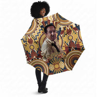 Langston Hughes Umbrella Vibrant Jazz Age Pattern - Typewriter and Silhouettes Celebration of Harlem Renaissance - Wonder Print Shop