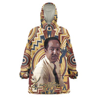 Langston Hughes Wearable Blanket Hoodie Vibrant Jazz Age Pattern - Typewriter and Silhouettes Celebration of Harlem Renaissance - Wonder Print Shop