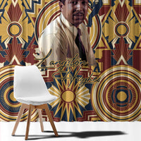 Langston Hughes Window Curtain Vibrant Jazz Age Pattern - Typewriter and Silhouettes Celebration of Harlem Renaissance - Wonder Print Shop
