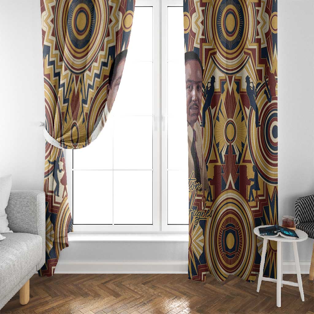 Langston Hughes Window Curtain Vibrant Jazz Age Pattern - Typewriter and Silhouettes Celebration of Harlem Renaissance - Wonder Print Shop