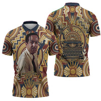 Langston Hughes Zipper Polo Shirt Vibrant Jazz Age Pattern - Typewriter and Silhouettes Celebration of Harlem Renaissance - Wonder Print Shop