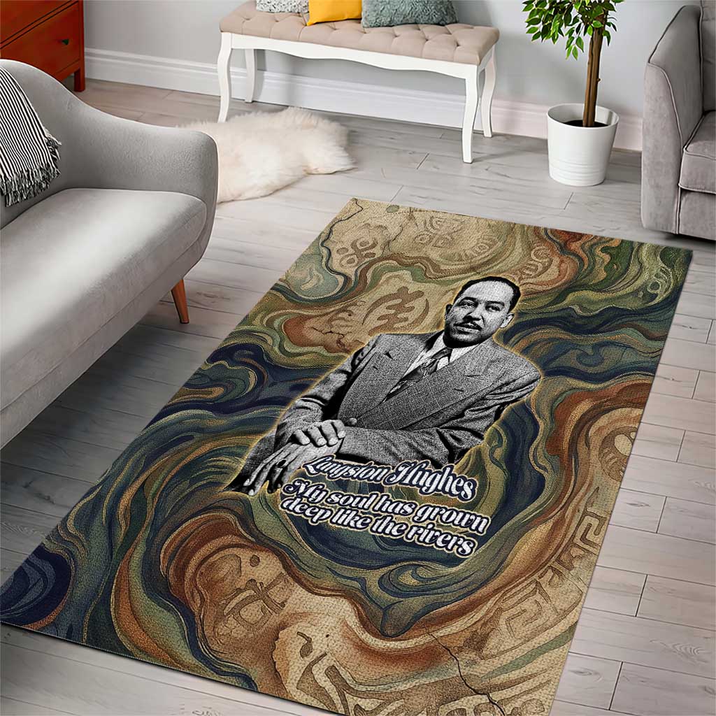 Langston Hughes Area Rug My Soul Has Grown Deep Like the Rivers - Wonder Print Shop