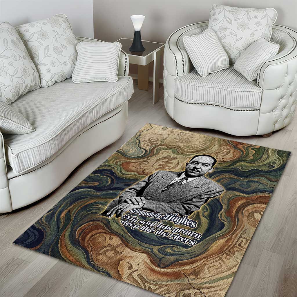 Langston Hughes Area Rug My Soul Has Grown Deep Like the Rivers - Wonder Print Shop
