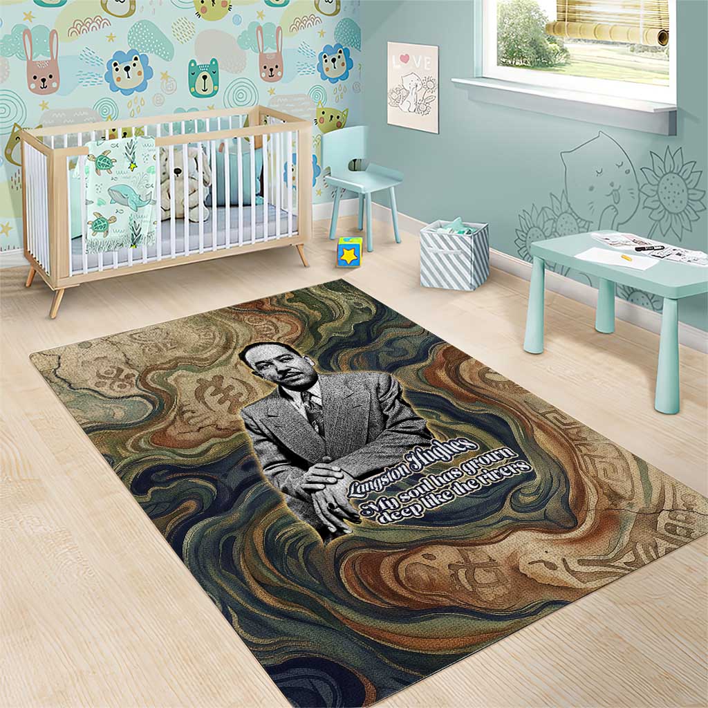 Langston Hughes Area Rug My Soul Has Grown Deep Like the Rivers - Wonder Print Shop