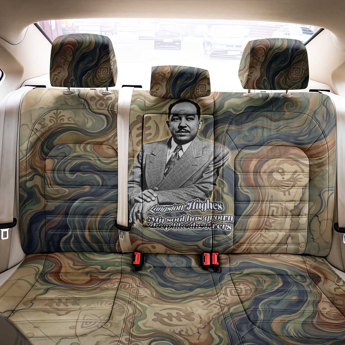 Langston Hughes Back Car Seat Cover My Soul Has Grown Deep Like the Rivers - Wonder Print Shop