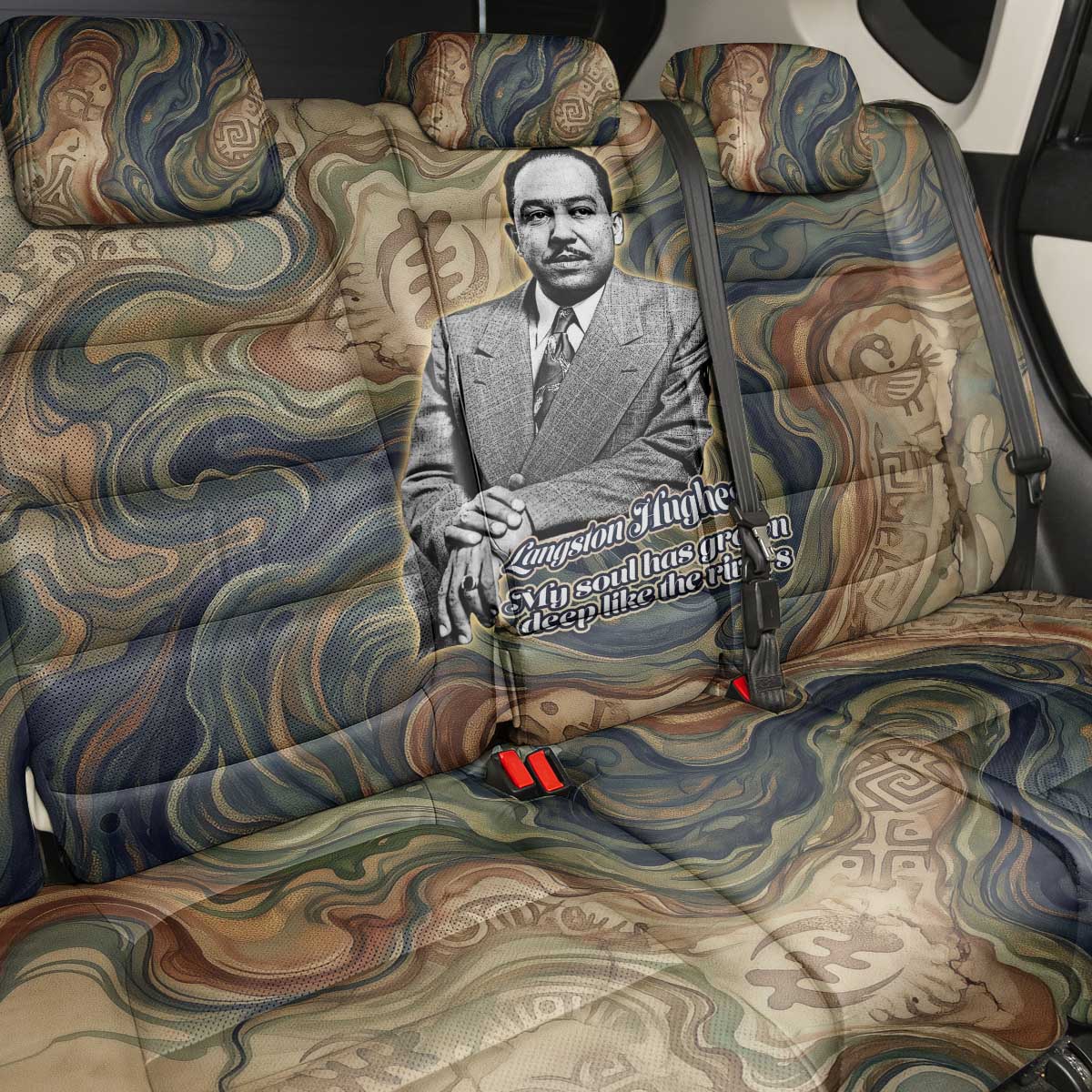 Langston Hughes Back Car Seat Cover My Soul Has Grown Deep Like the Rivers - Wonder Print Shop