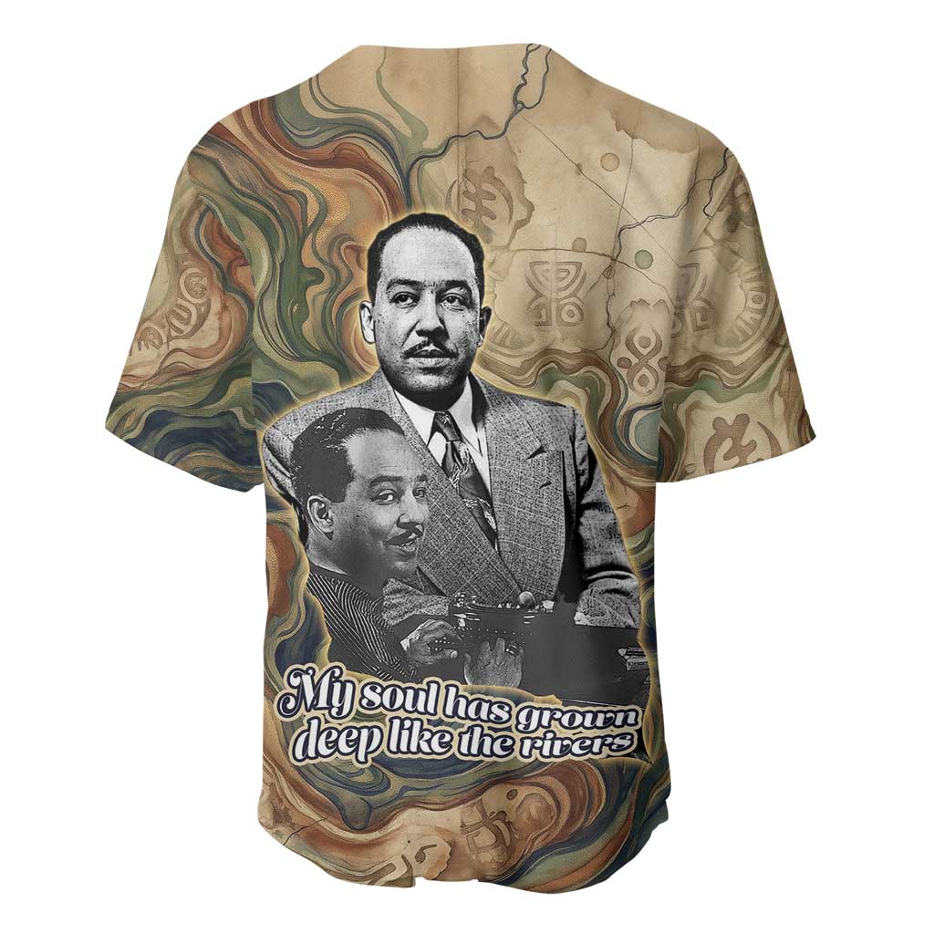 Langston Hughes Baseball Jersey My Soul Has Grown Deep Like the Rivers - Wonder Print Shop