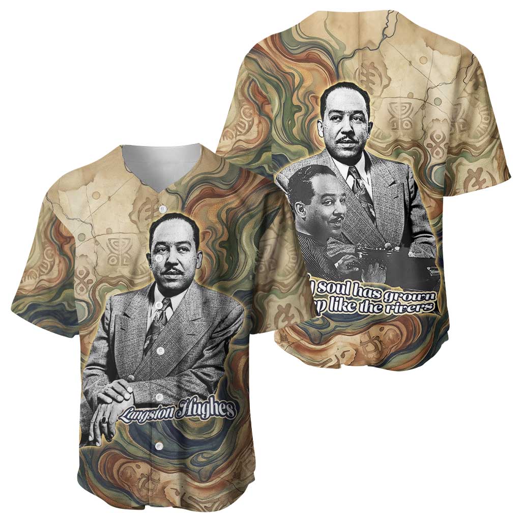 Langston Hughes Baseball Jersey My Soul Has Grown Deep Like the Rivers - Wonder Print Shop
