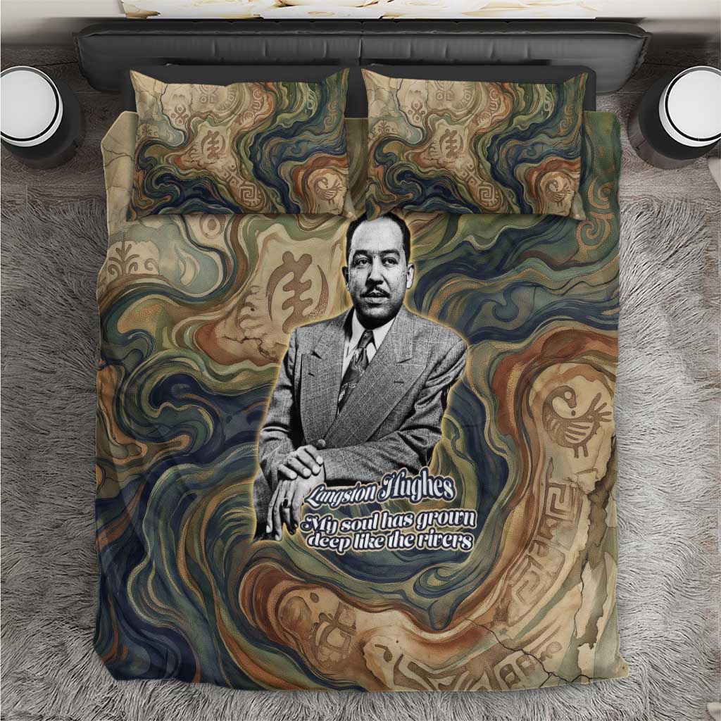 Langston Hughes Bedding Set My Soul Has Grown Deep Like the Rivers - Wonder Print Shop
