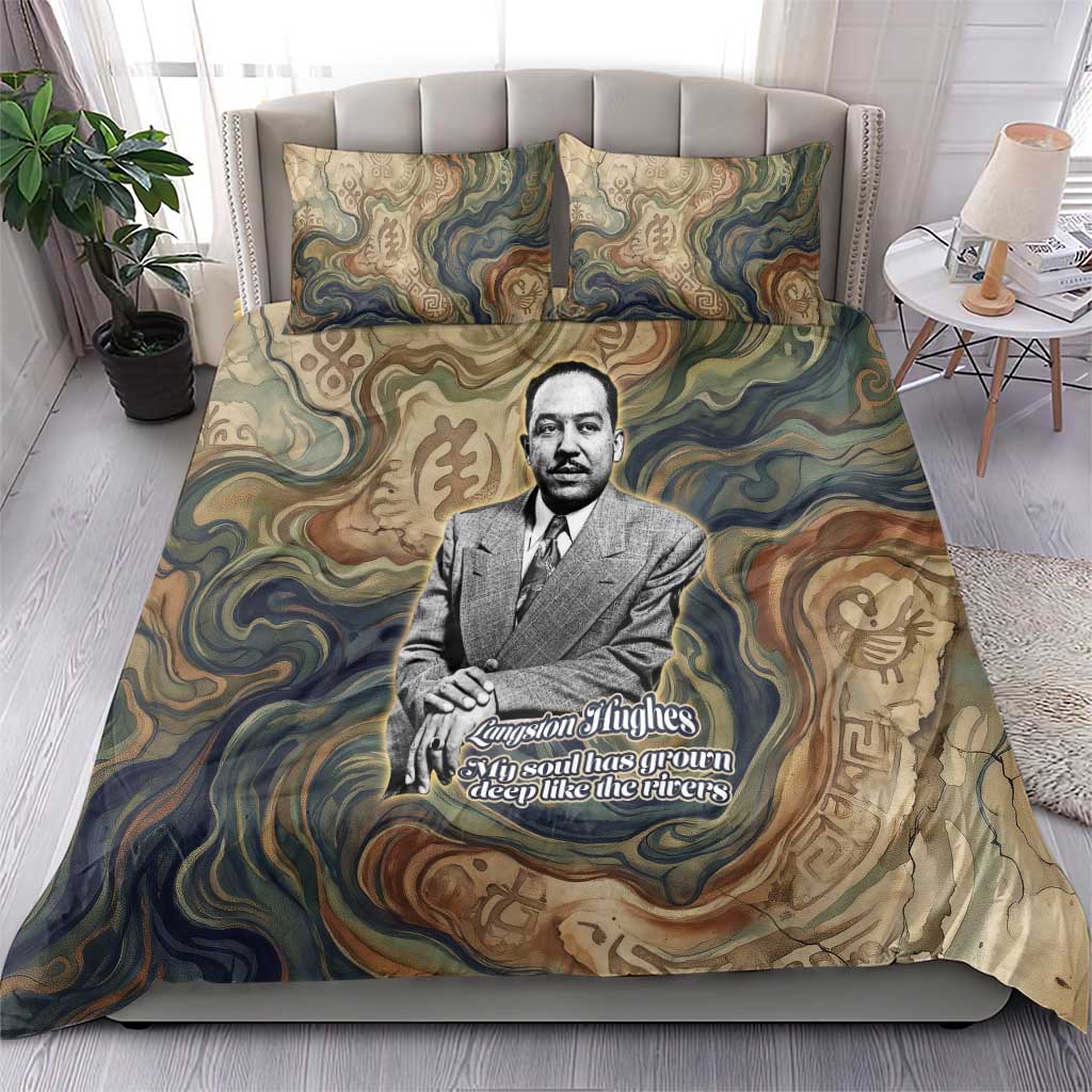 Langston Hughes Bedding Set My Soul Has Grown Deep Like the Rivers - Wonder Print Shop
