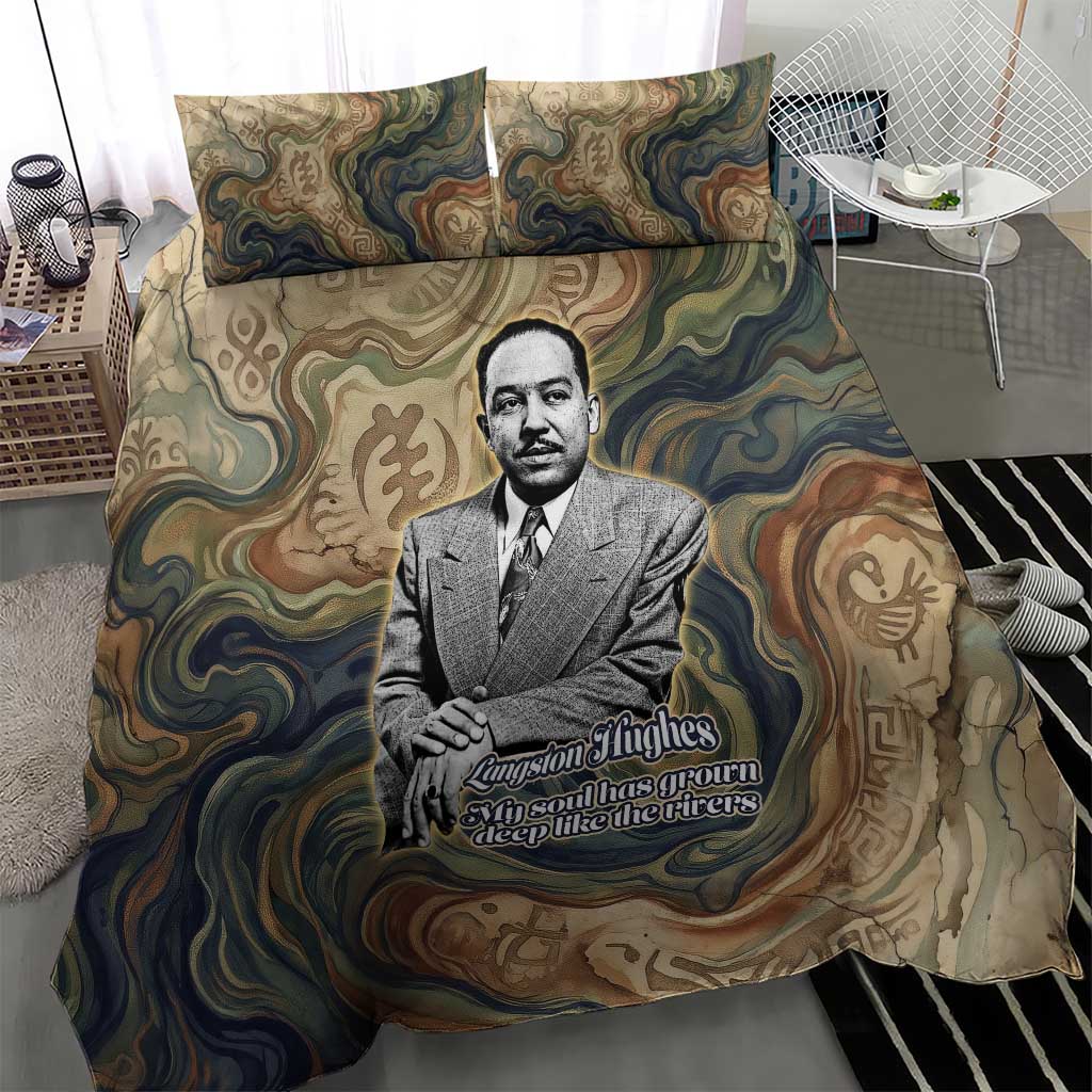 Langston Hughes Bedding Set My Soul Has Grown Deep Like the Rivers - Wonder Print Shop
