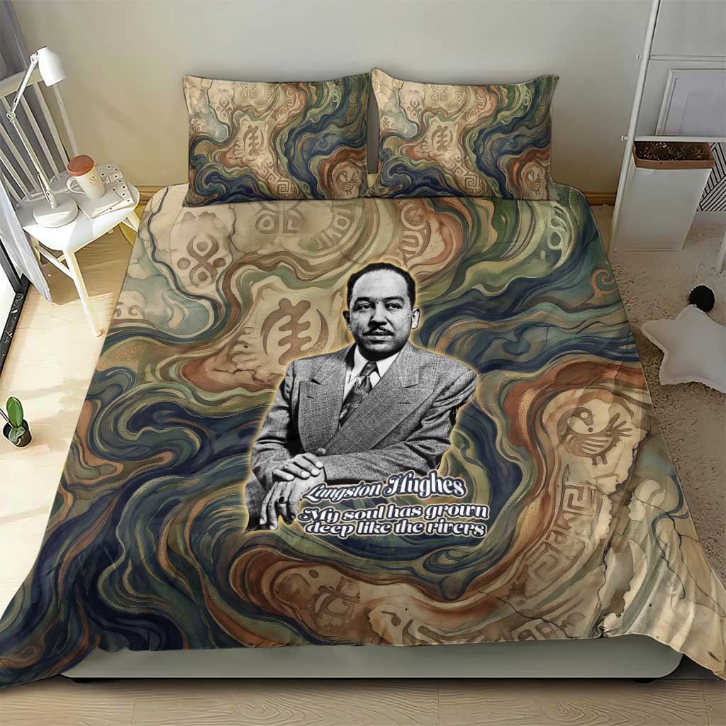 Langston Hughes Bedding Set My Soul Has Grown Deep Like the Rivers - Wonder Print Shop