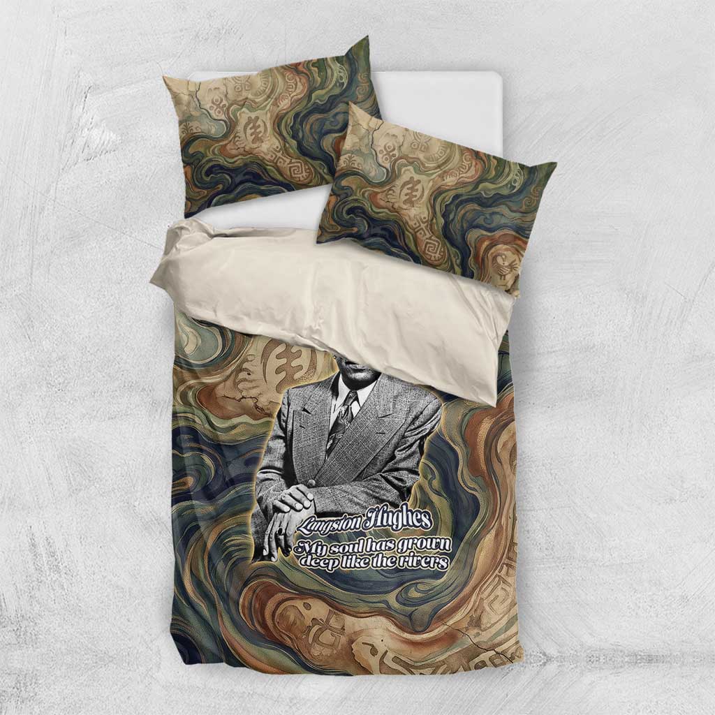 Langston Hughes Bedding Set My Soul Has Grown Deep Like the Rivers - Wonder Print Shop