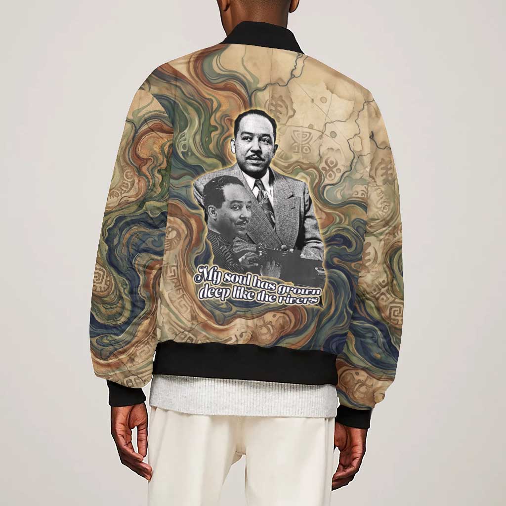 Langston Hughes Bomber Jacket My Soul Has Grown Deep Like the Rivers - Wonder Print Shop
