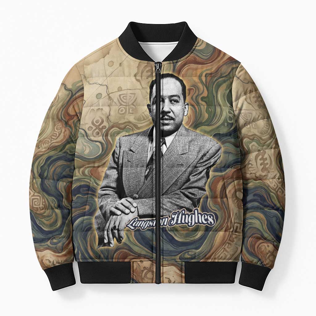 Langston Hughes Bomber Puffer Jacket My Soul Has Grown Deep Like the Rivers - Wonder Print Shop