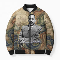 Langston Hughes Bomber Puffer Jacket My Soul Has Grown Deep Like the Rivers - Wonder Print Shop