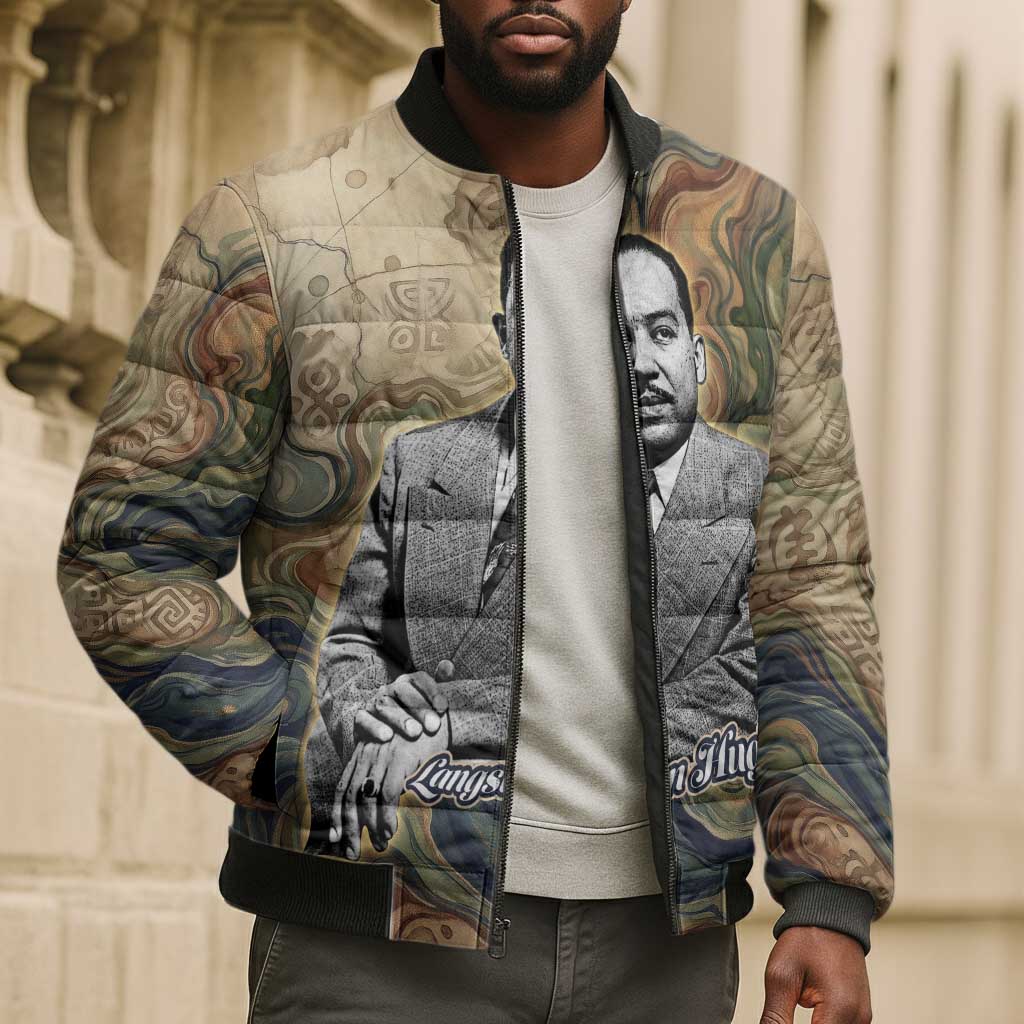 Langston Hughes Bomber Puffer Jacket My Soul Has Grown Deep Like the Rivers - Wonder Print Shop