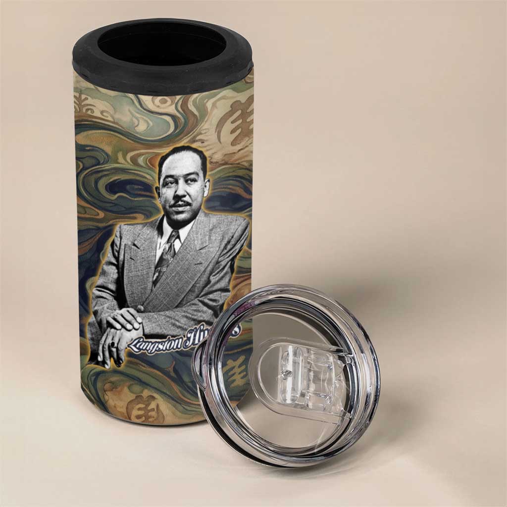 Langston Hughes 4 in 1 Can Cooler Tumbler My Soul Has Grown Deep Like the Rivers - Wonder Print Shop