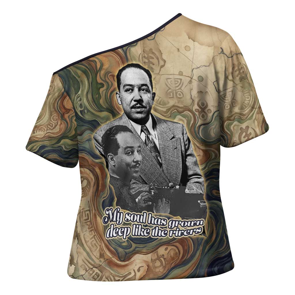 Langston Hughes Cross Shoulder Shirt My Soul Has Grown Deep Like the Rivers - Wonder Print Shop