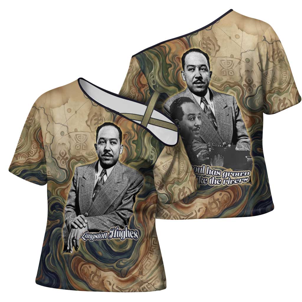 Langston Hughes Cross Shoulder Shirt My Soul Has Grown Deep Like the Rivers - Wonder Print Shop