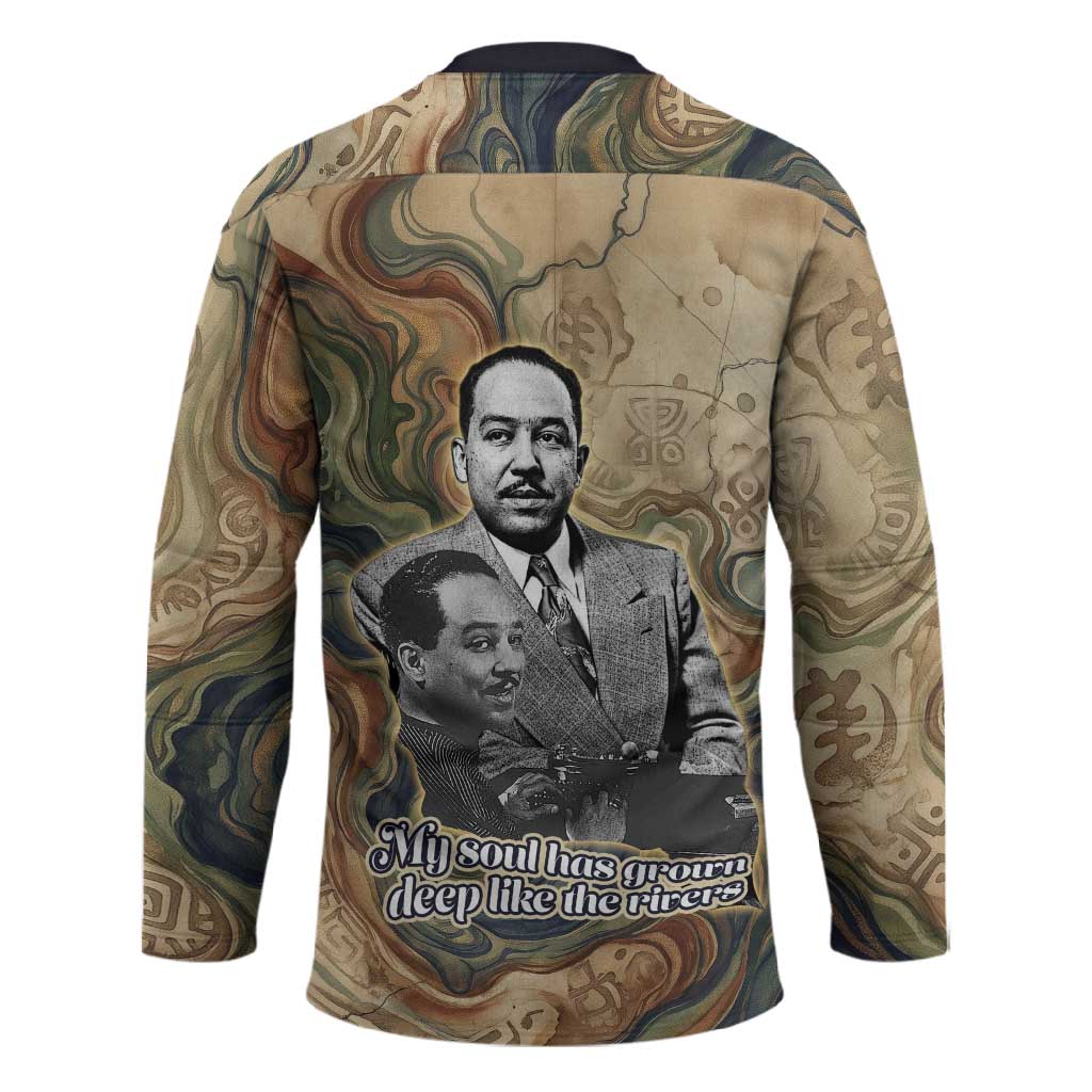 Langston Hughes Hockey Jersey My Soul Has Grown Deep Like the Rivers - Wonder Print Shop