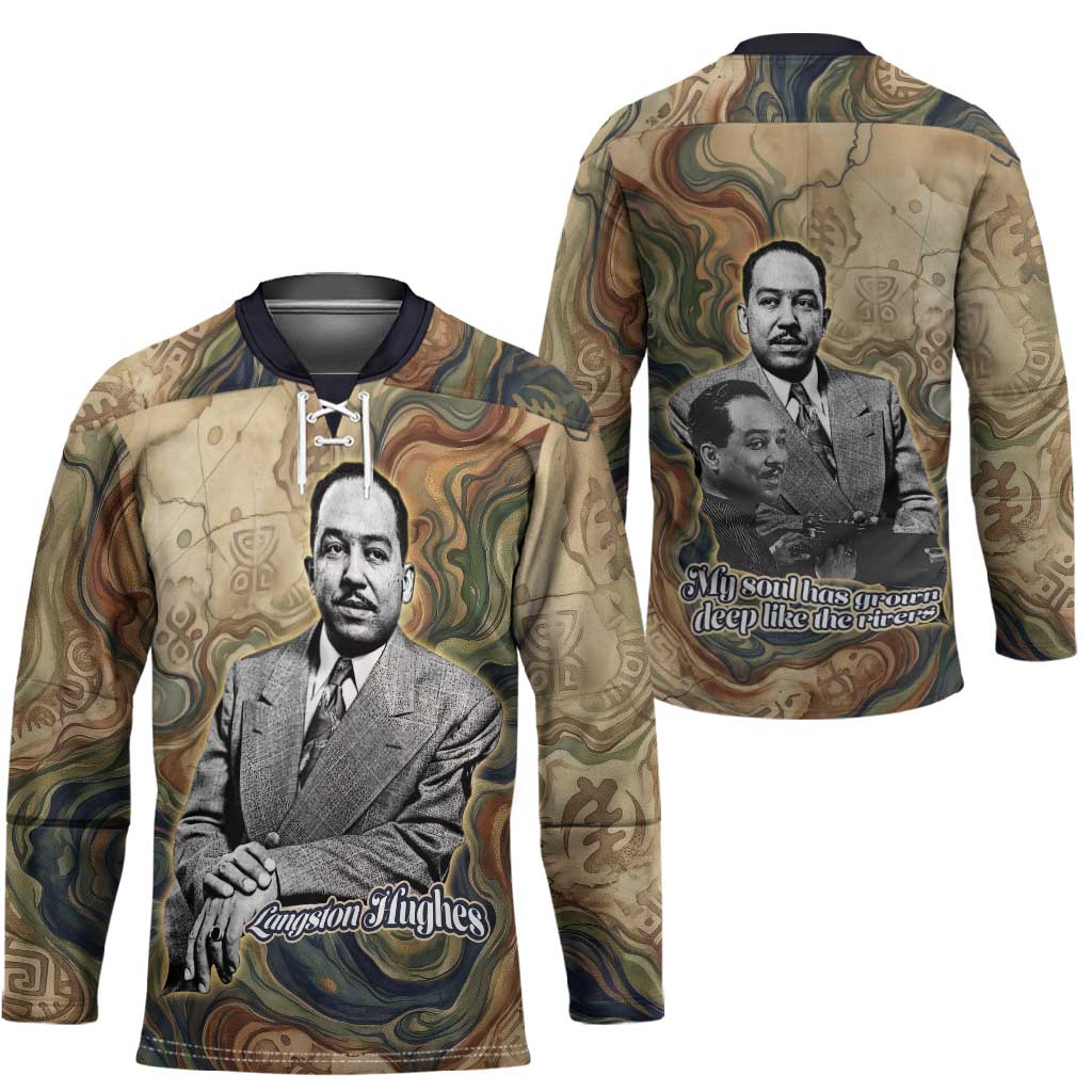Langston Hughes Hockey Jersey My Soul Has Grown Deep Like the Rivers - Wonder Print Shop