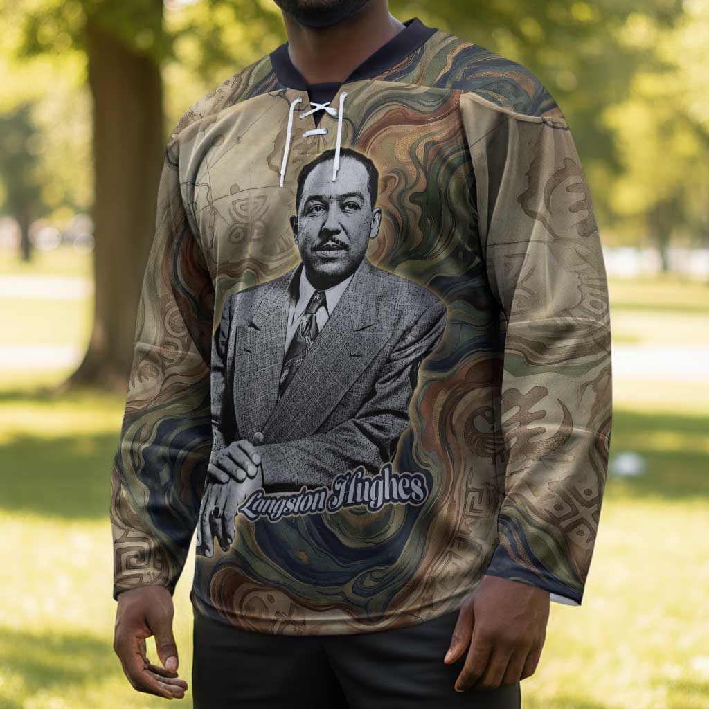 Langston Hughes Hockey Jersey My Soul Has Grown Deep Like the Rivers - Wonder Print Shop