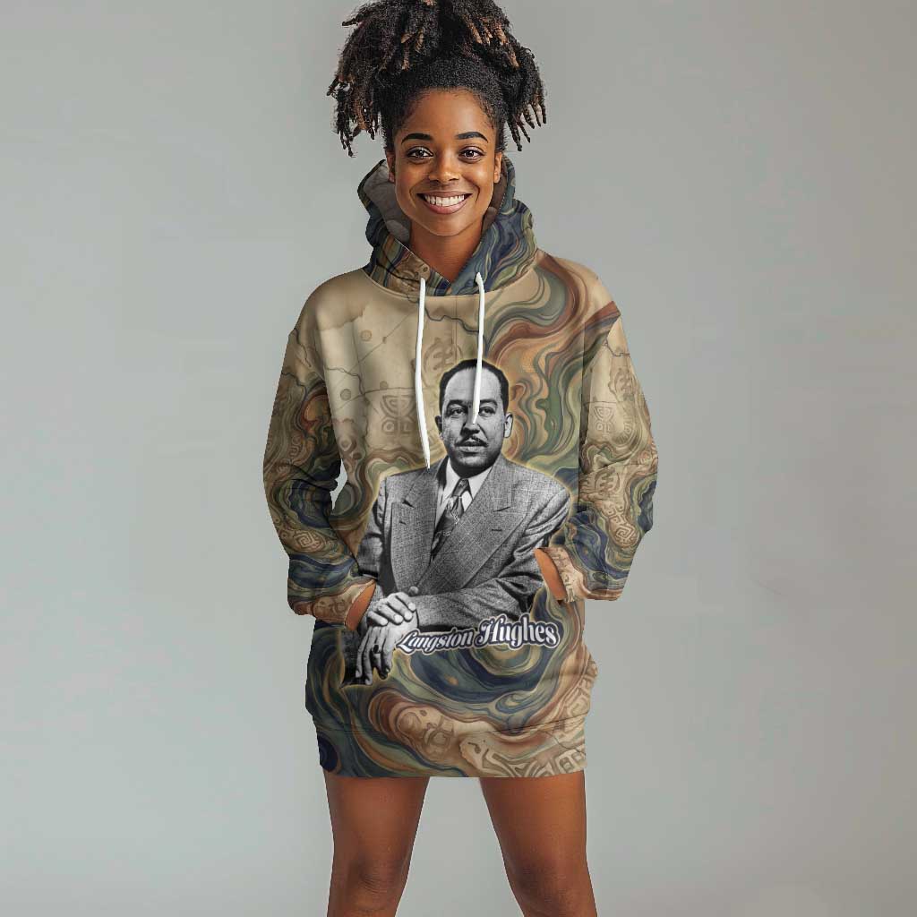 Langston Hughes Hoodie Dress My Soul Has Grown Deep Like the Rivers - Wonder Print Shop