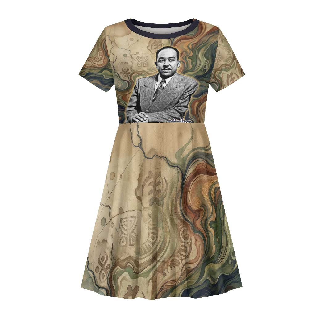 Langston Hughes Kid Short Sleeve Dress My Soul Has Grown Deep Like the Rivers - Wonder Print Shop