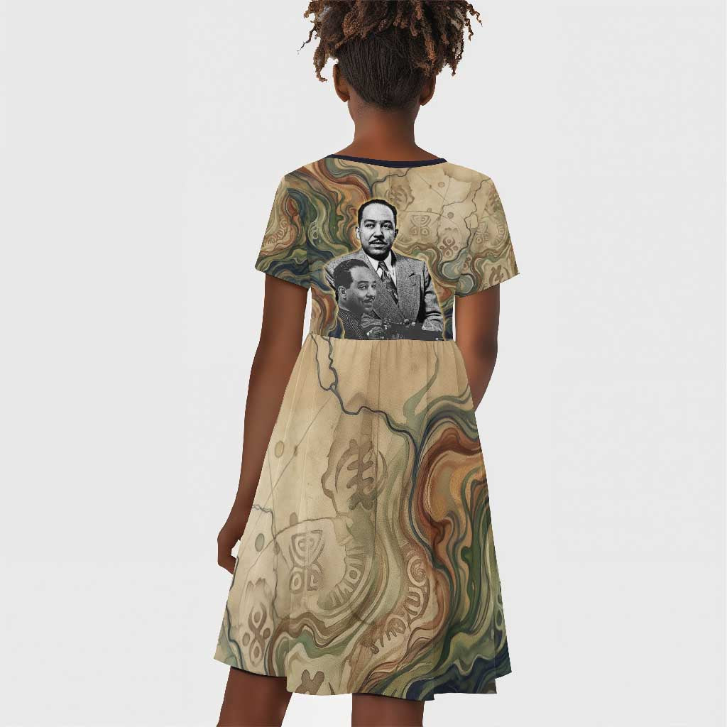 Langston Hughes Kid Short Sleeve Dress My Soul Has Grown Deep Like the Rivers - Wonder Print Shop