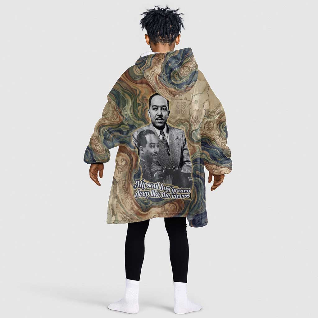 Langston Hughes Kid Wearable Blanket Hoodie My Soul Has Grown Deep Like the Rivers - Wonder Print Shop