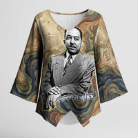 Langston Hughes Kimono Sleeve Blouse My Soul Has Grown Deep Like the Rivers - Wonder Print Shop