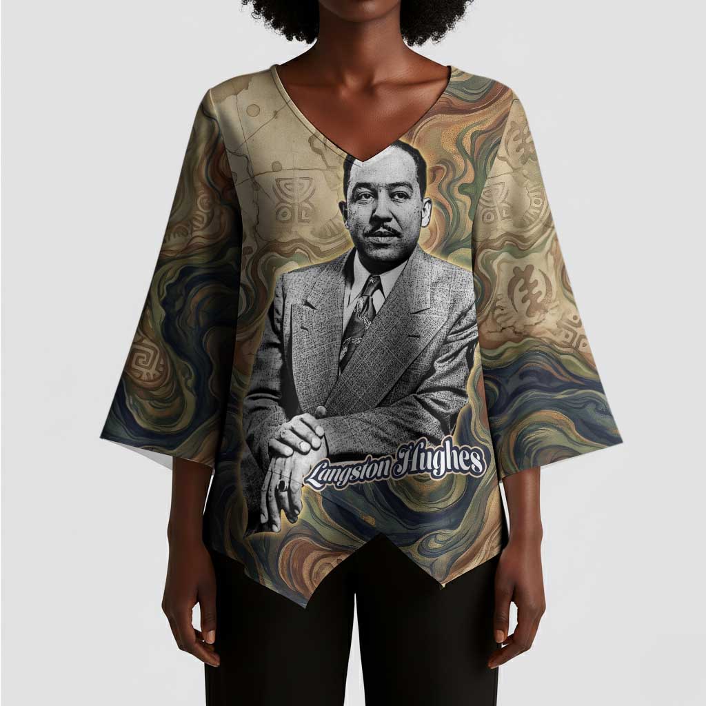 Langston Hughes Kimono Sleeve Blouse My Soul Has Grown Deep Like the Rivers - Wonder Print Shop