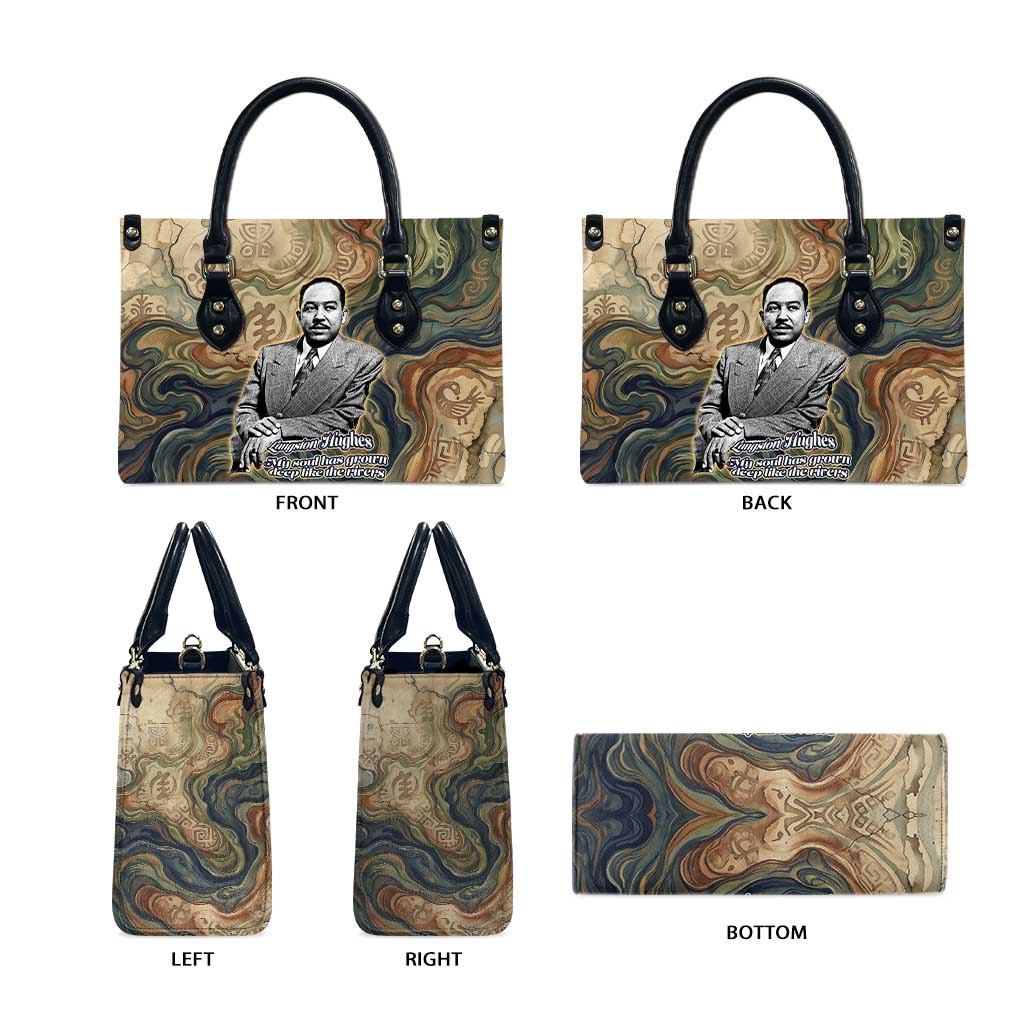Langston Hughes Leather Bag My Soul Has Grown Deep Like the Rivers - Wonder Print Shop