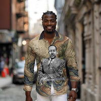 Langston Hughes Long Sleeve Button Shirt My Soul Has Grown Deep Like the Rivers - Wonder Print Shop