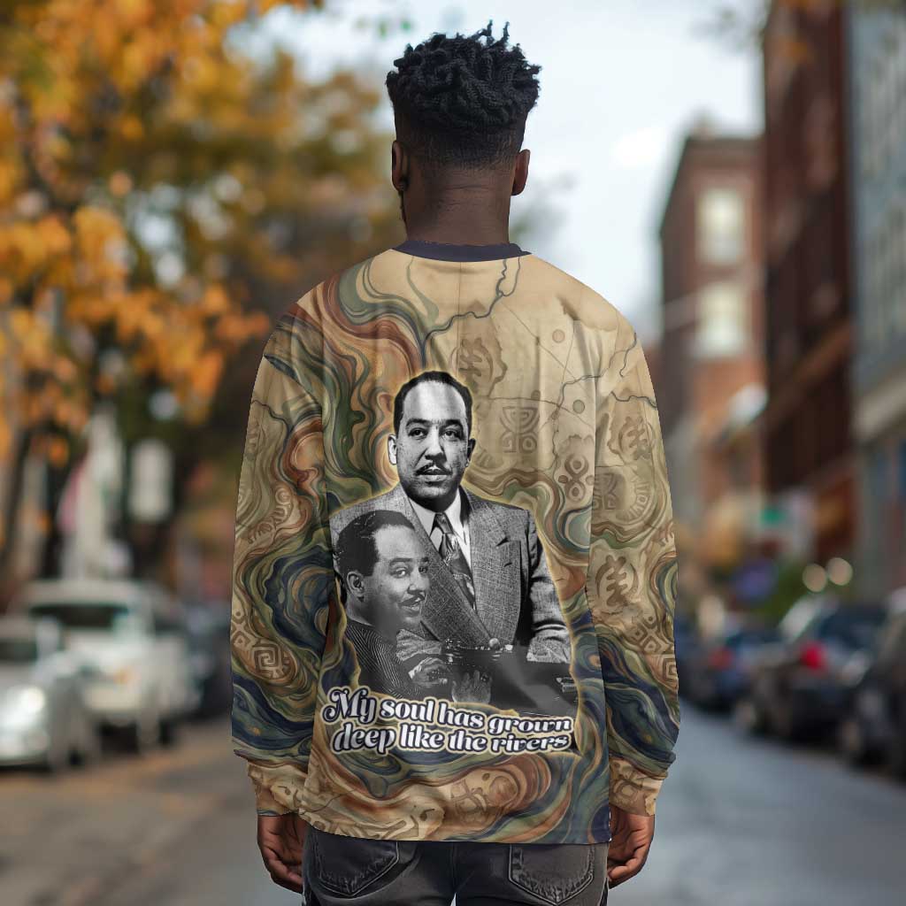 Langston Hughes Long Sleeve Shirt My Soul Has Grown Deep Like the Rivers - Wonder Print Shop