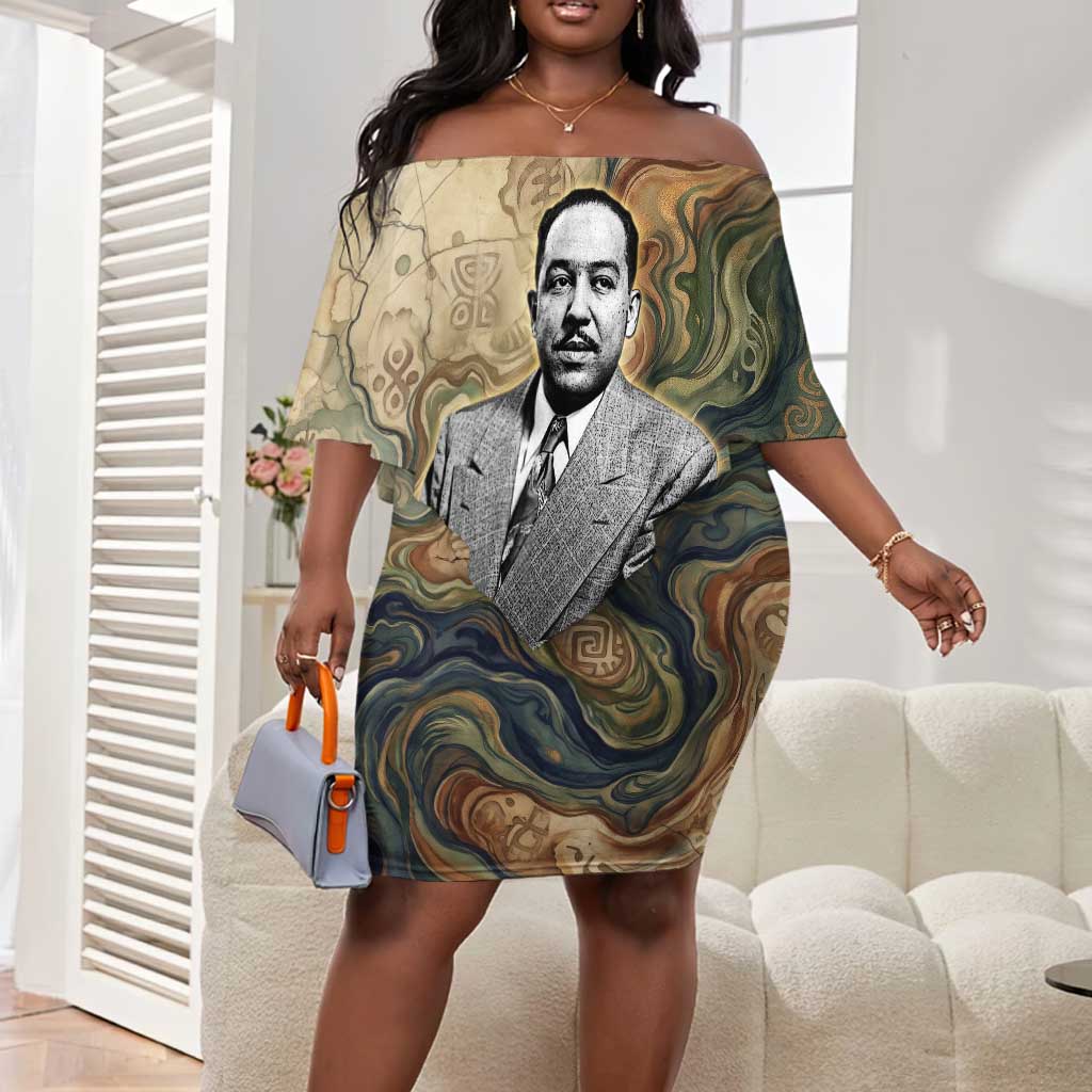 Langston Hughes Off Shoulder Short Dress My Soul Has Grown Deep Like the Rivers - Wonder Print Shop