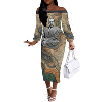 Langston Hughes Off The Shoulder Long Sleeve Dress My Soul Has Grown Deep Like the Rivers - Wonder Print Shop